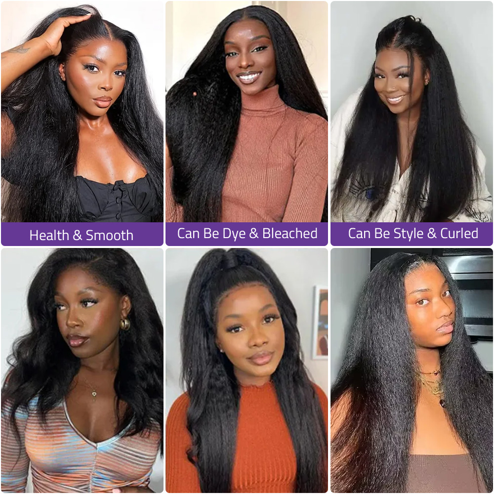 شعر مستعار بشري مستقيم كينكي ي - مراجعة Glueless Wear And Go Human Hair Wig وسعره