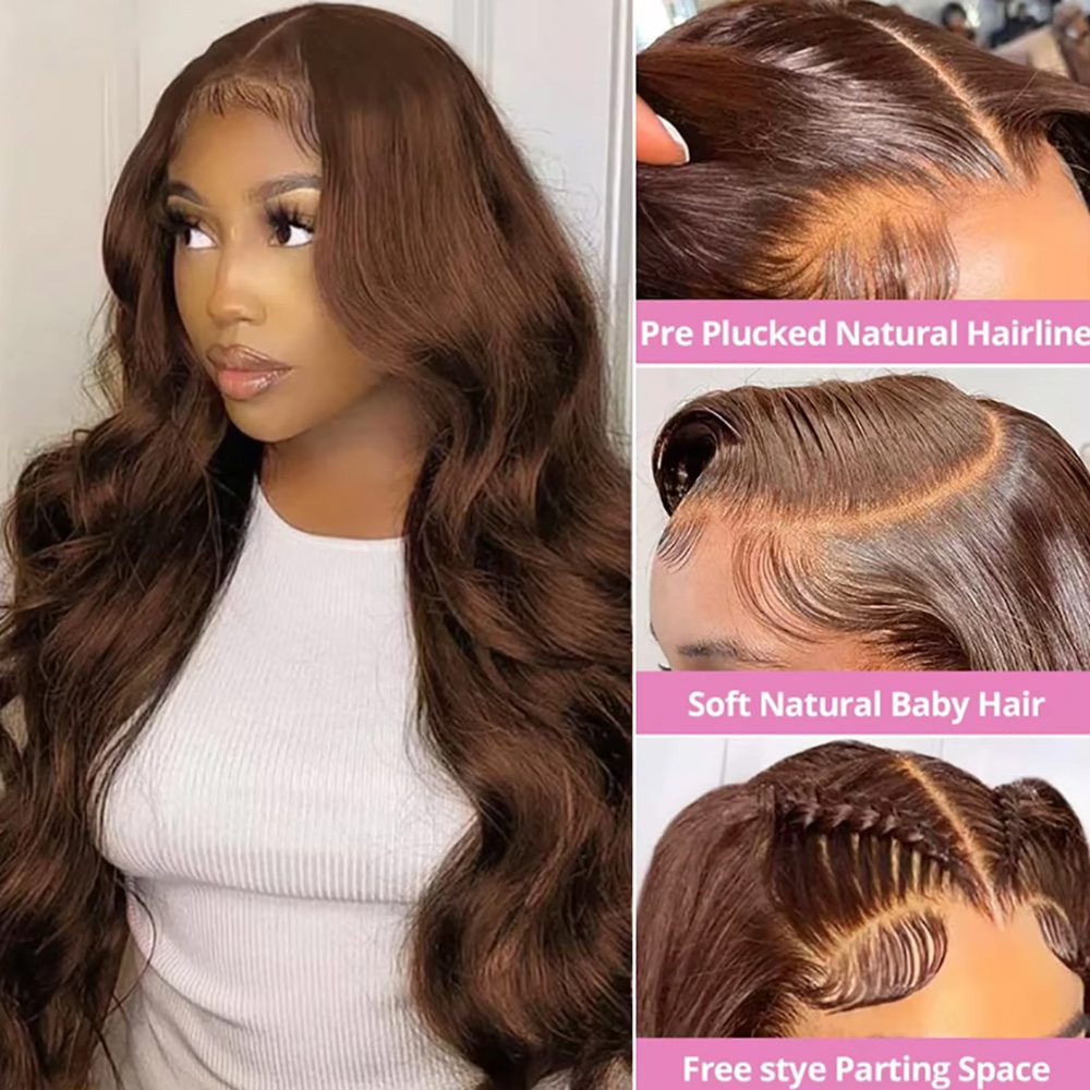 شوكولاتة # شعر مستعار مموج 4 أ - مراجعة Hd Lace Frontal Wig Human Hair Pre Plucked وسعره