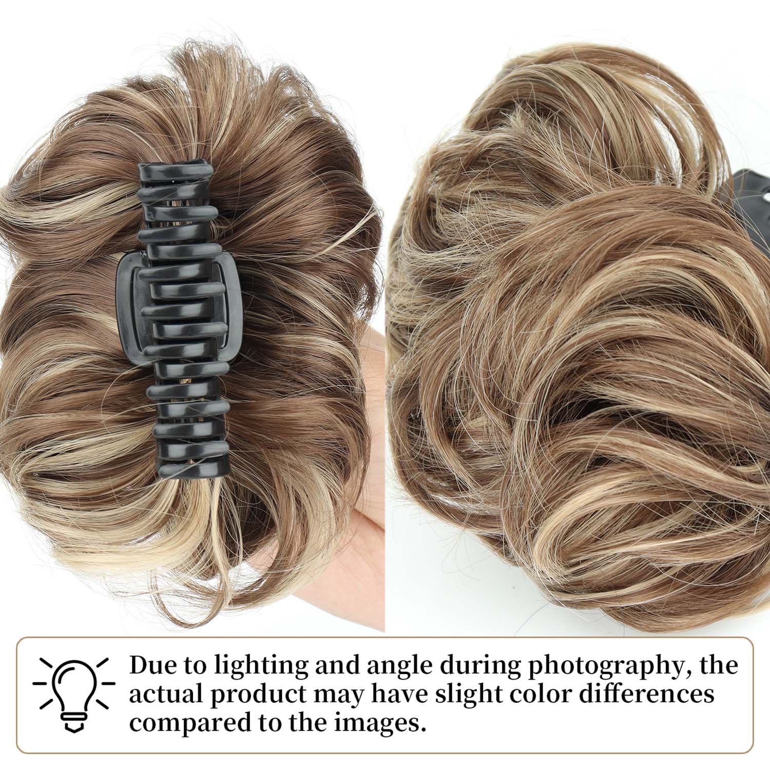 وصلة شعر صناعية مجعدة بمشبك مخ - مراجعة Claw Clip Messy Bun Hair Piece وسعره
