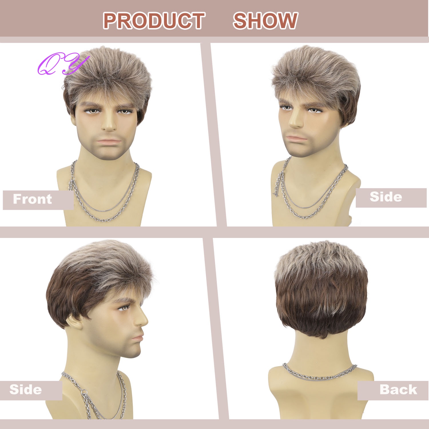 شعر مستعار صناعي قصير بني فاتح - مراجعة Synthetic Wigs وسعره