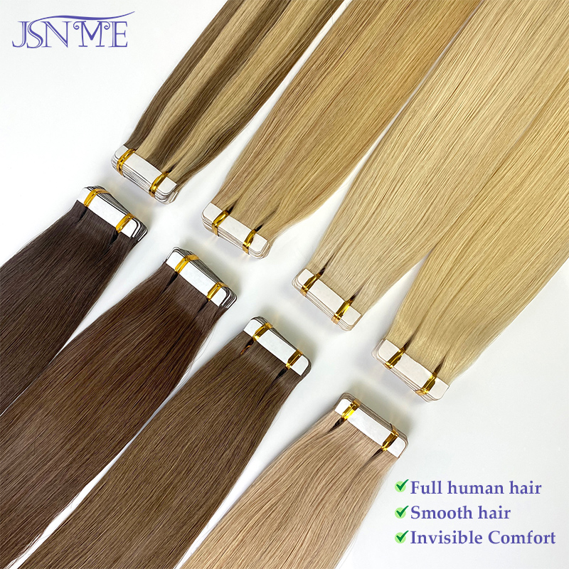 وصلات شعر JSNME بشرية 100%، شع - مراجعة Invisible Tape In Extensions Real Hair وسعره