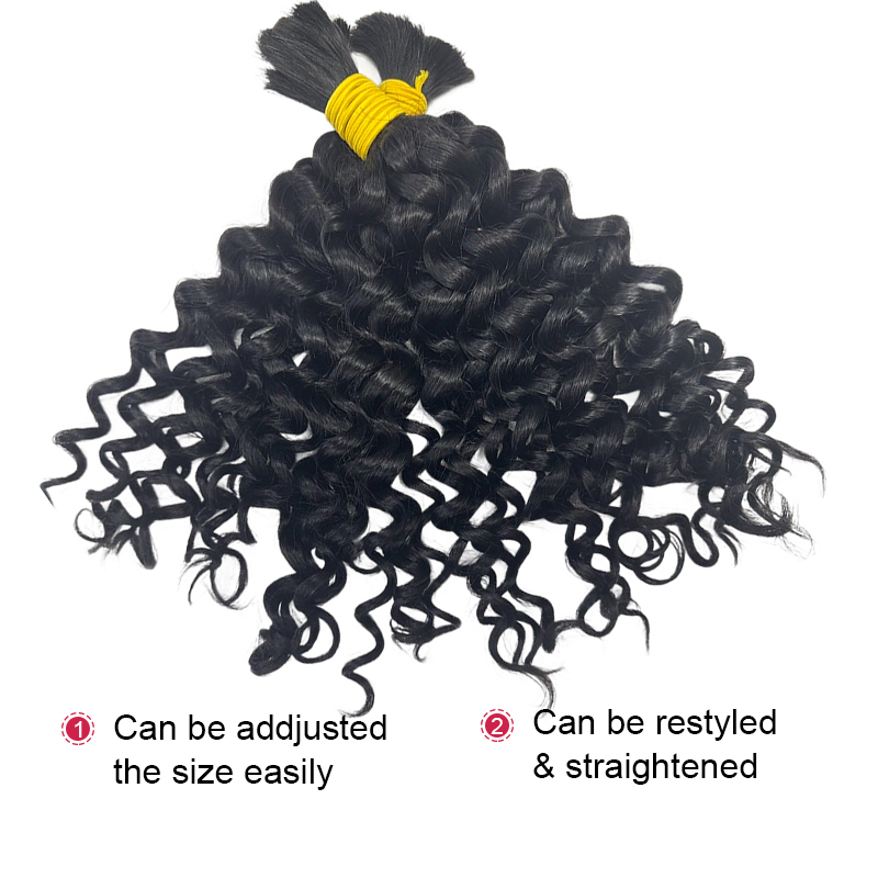 شعر بشري مموج للضفائر بدون خصل - مراجعة Water Wave Bulk Human Hair For Braiding وسعره