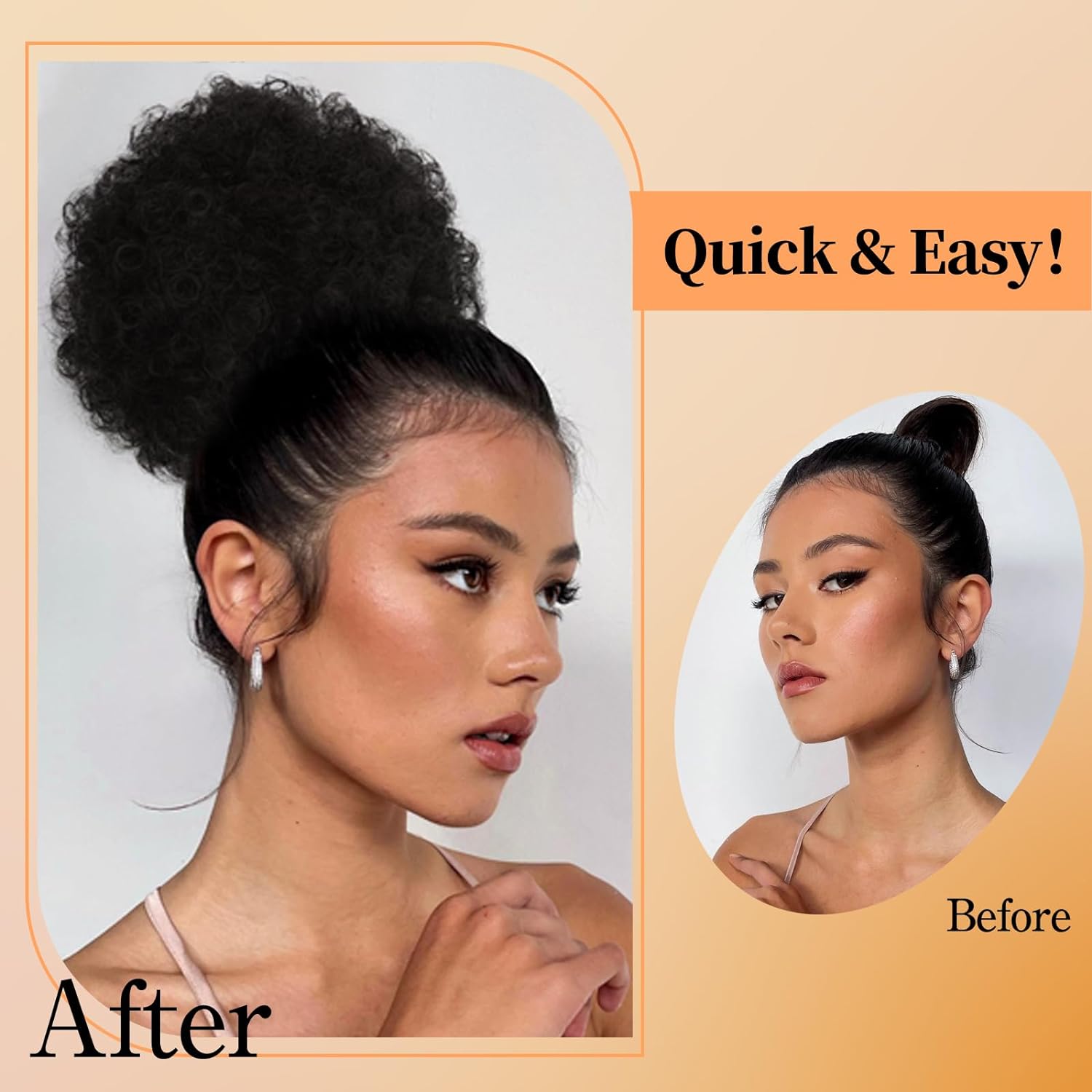 ذيل حصان أفرو منتفخ برباط للنس - مراجعة Drawstring Afro Curly Puff Ponytail وسعره