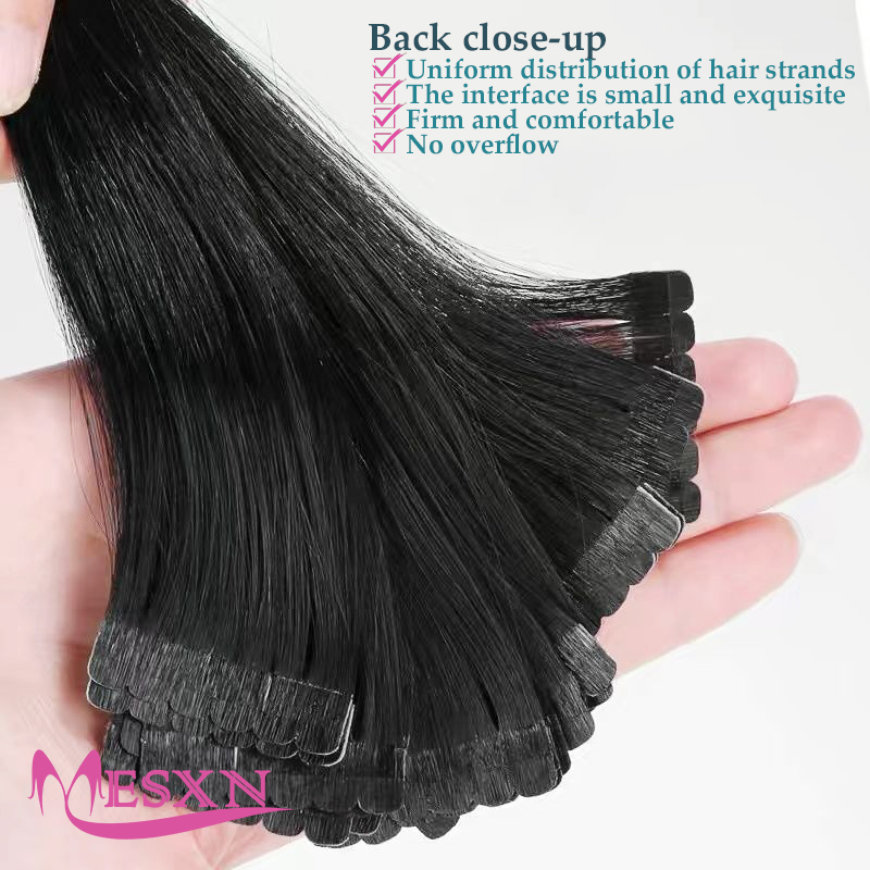 وصلات شعر بشري صغيرة الحجم بتق - مراجعة Invisible Tape In Extensions Real Hair وسعره
