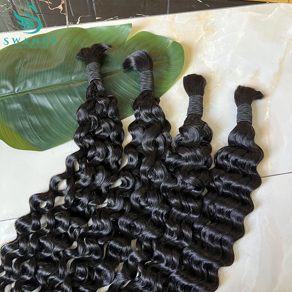 شعر بشري 100% مموج على شكل موج - مراجعة Water Wave Bulk Human Hair For Braiding وسعره