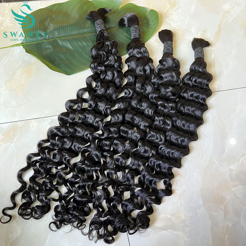 شعر بشري 100% مموج على شكل موج - مراجعة Water Wave Bulk Human Hair For Braiding وسعره