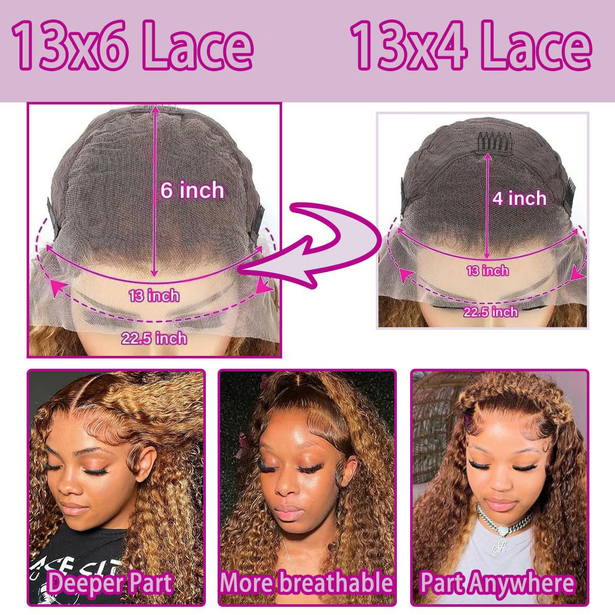 36 بوصة موجة عميقة P4/27 تسليط - مراجعة Lace Front Wigs وسعره