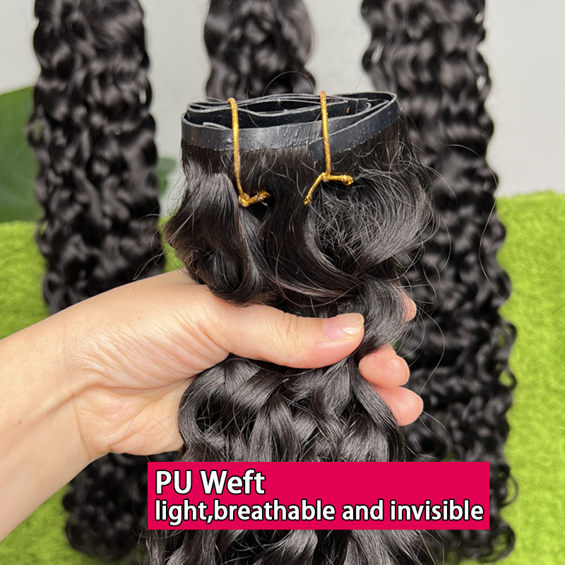 وصلات شعر بشري مموجة بمشابك، ش - مراجعة Seamless Clip In Hair Extensions Human Hair وسعره