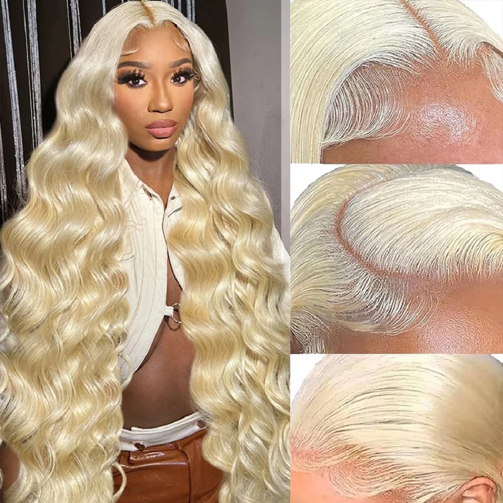 باروكة شعر بشري أشقر 613 بطول  - مراجعة 613 Blonde Body Wave Lace Front Wig وسعره