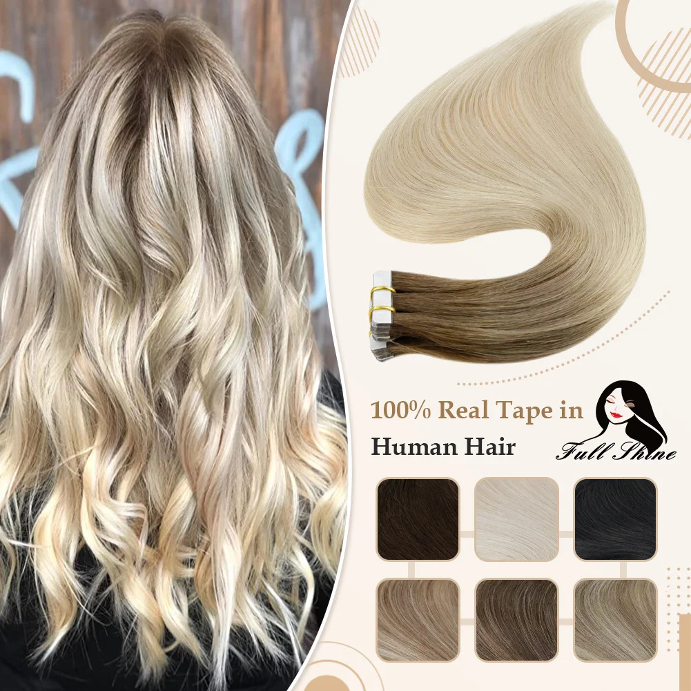 كامل تألق أومبير الشريط في وصل - مراجعة Invisible Tape In Extensions Real Hair وسعره