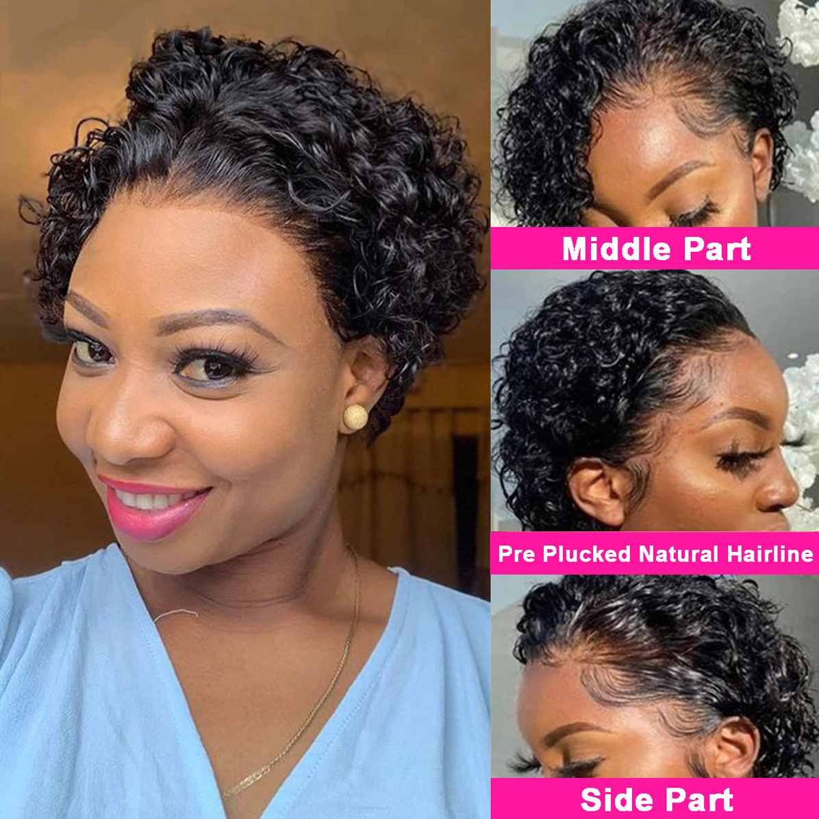 شعر مستعار بيكسي كيرلي 13x4 من - مراجعة Short Pixie Cut Wig Human Hair Cheap وسعره