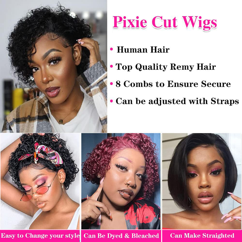 شعر مستعار بيكسي كيرلي 13x4 من - مراجعة Short Pixie Cut Wig Human Hair Cheap وسعره
