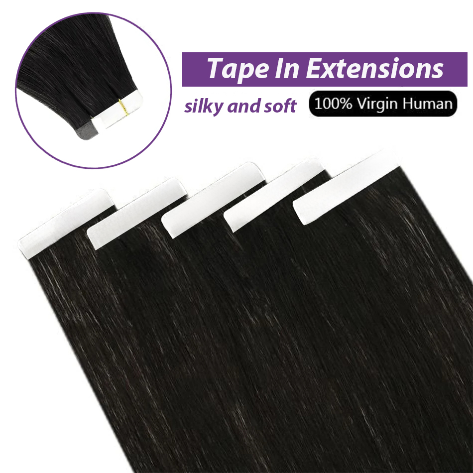 وصلات شعر بشريط مستقيم ، شعر ب - مراجعة Invisible Tape In Extensions Real Hair وسعره