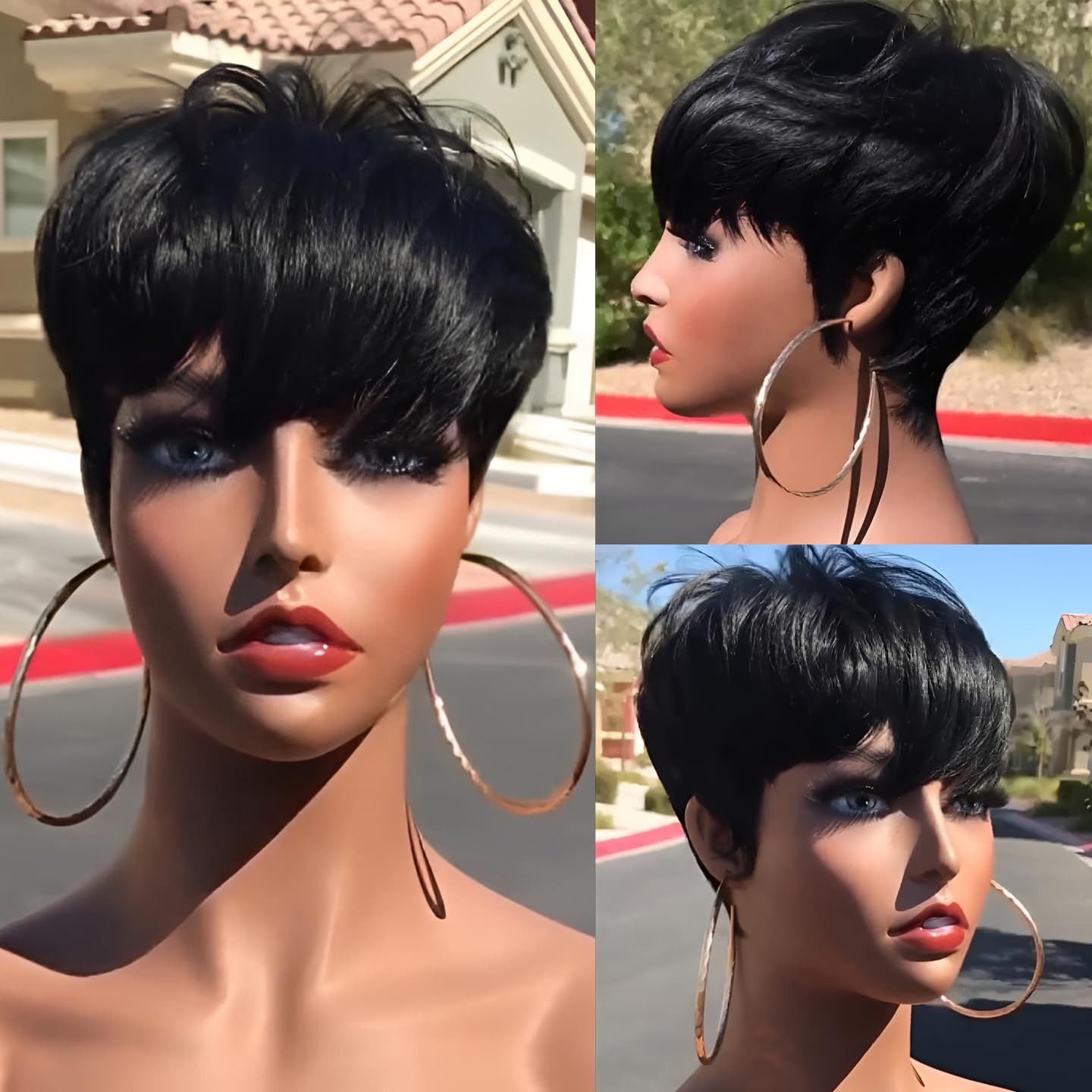باروكات الشعر البشري القصير عا - مراجعة Short Pixie Cut Wig Human Hair Cheap وسعره