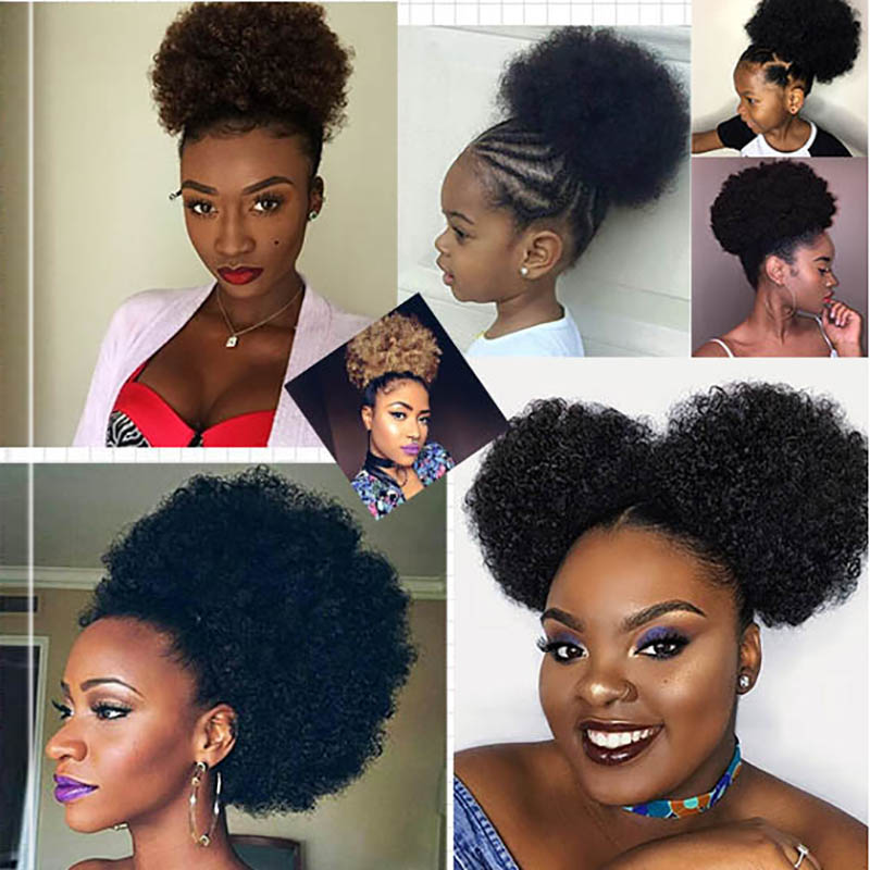 كبير الأفرو نفخة ذيل حصان ملحق - مراجعة Drawstring Afro Curly Puff Ponytail وسعره