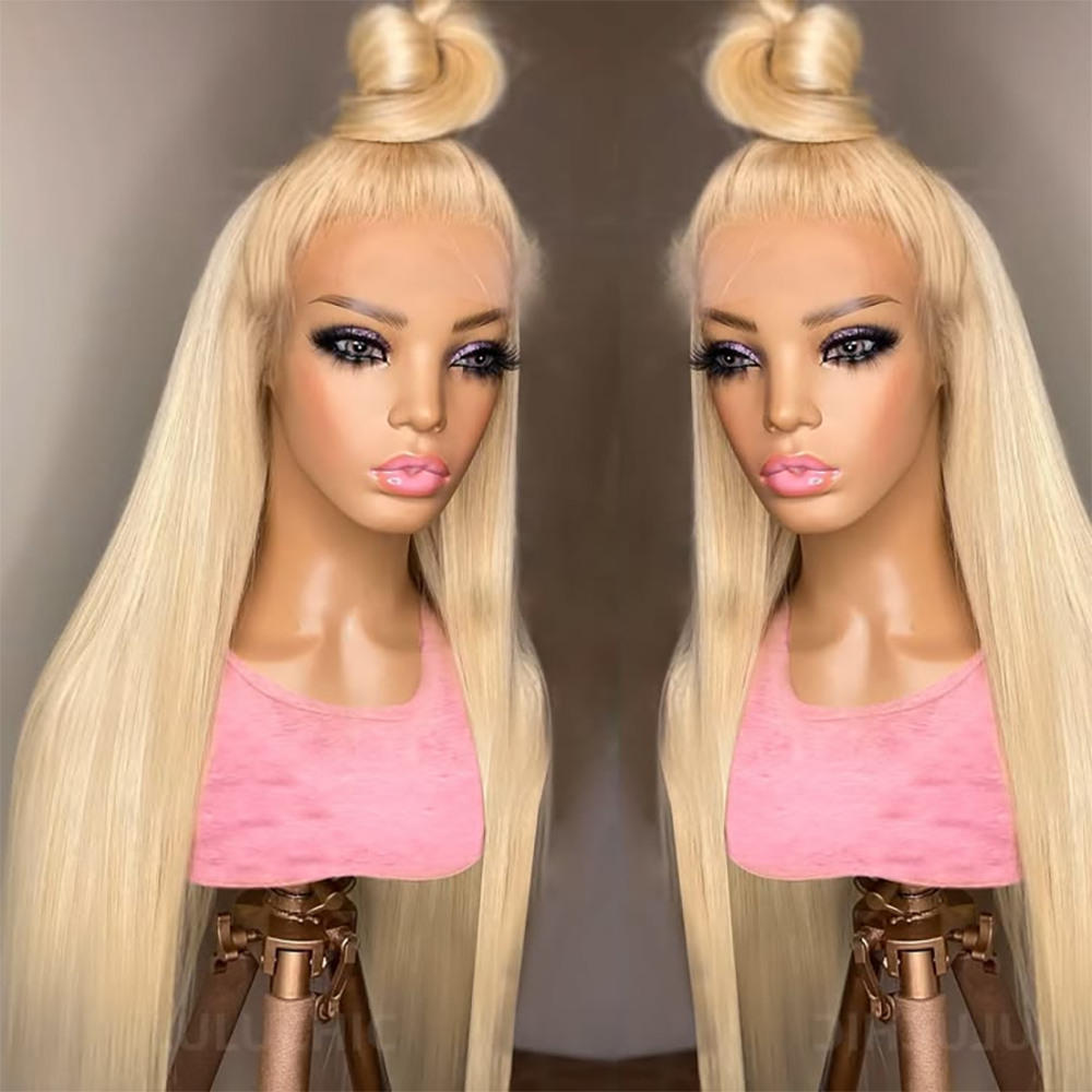 شعر مستعار بشري أصلي برازيلي ب - مراجعة 613 Blonde Body Wave Lace Front Wig وسعره