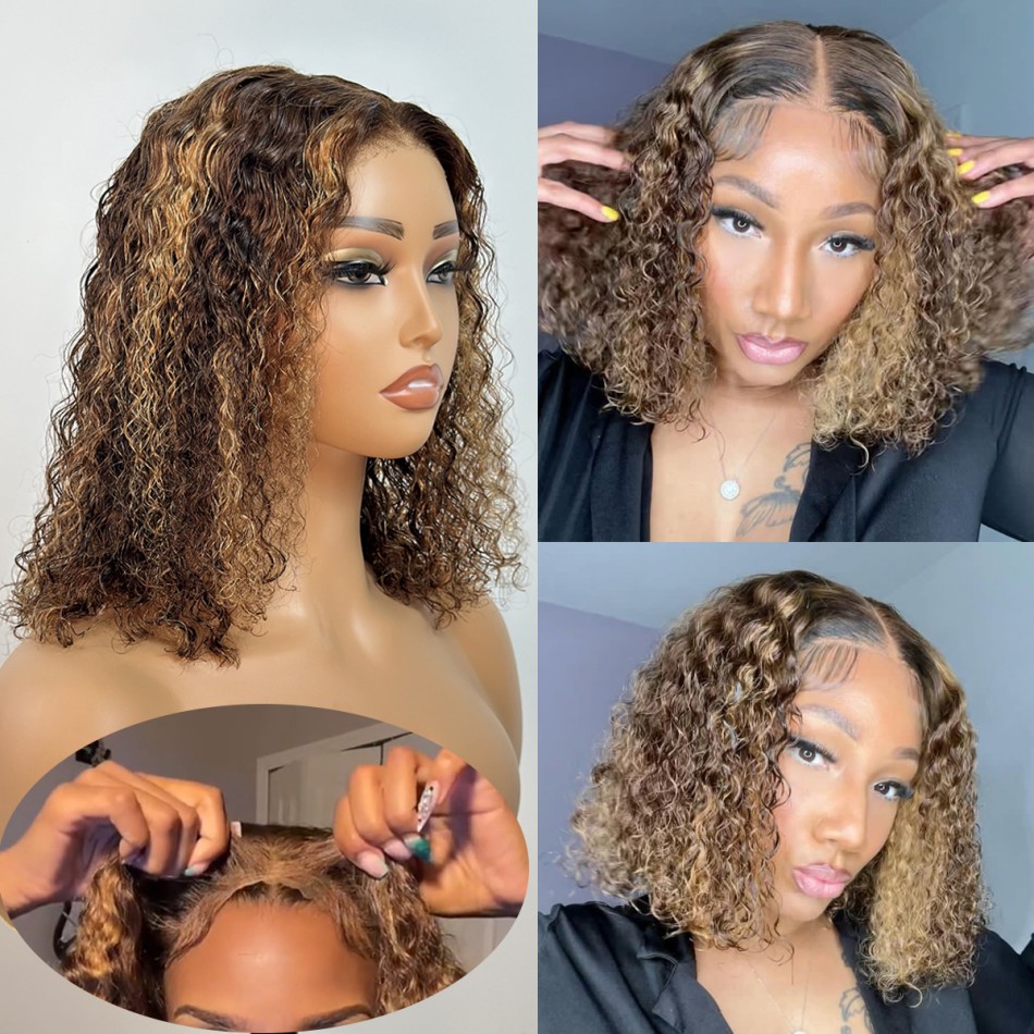 باروكة شعر طبيعي مجعد بلون أشق - مراجعة Glueless Wear And Go Human Hair Wig وسعره