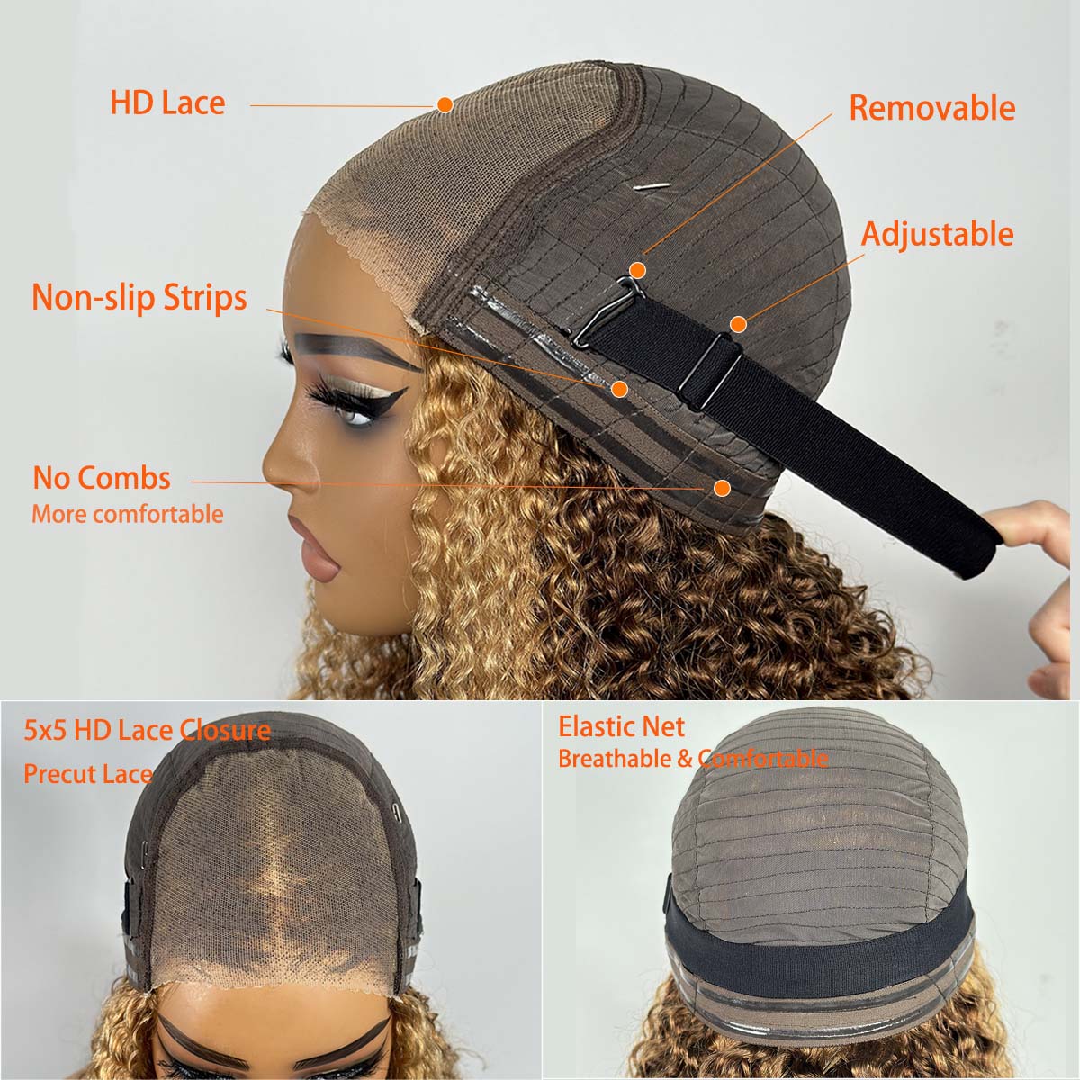 باروكة شعر طبيعي مجعد بلون أشق - مراجعة Glueless Wear And Go Human Hair Wig وسعره