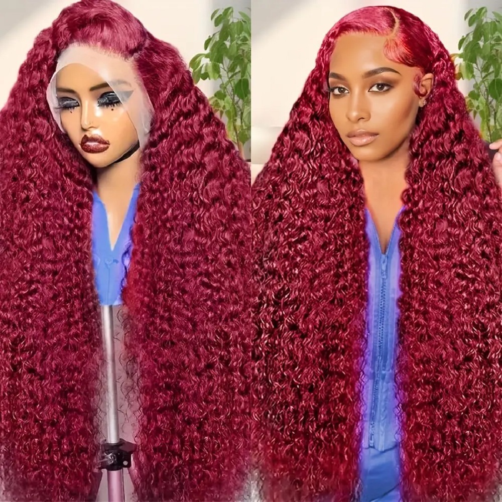 شعر مستعار بشري مموج عميق بلون - مراجعة Lace Front Wigs وسعره