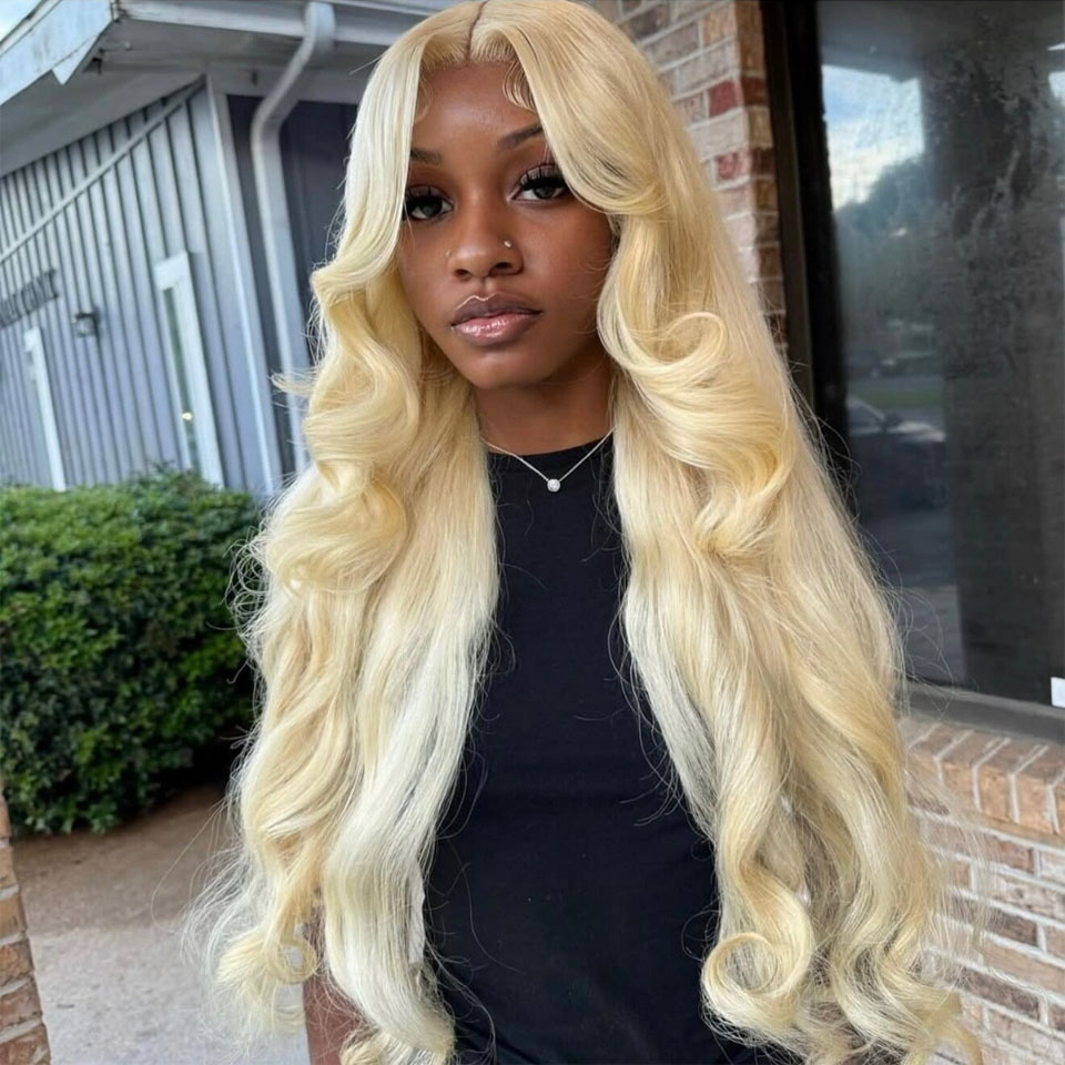 شعر مستعار أمامي بدانتيل شفاف  - مراجعة 613 Blonde Body Wave Lace Front Wig وسعره