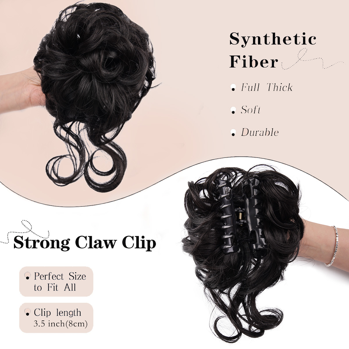 فوضوي كعكة شعر قطعة مخلب كليب  - مراجعة Claw Clip Messy Bun Hair Piece وسعره