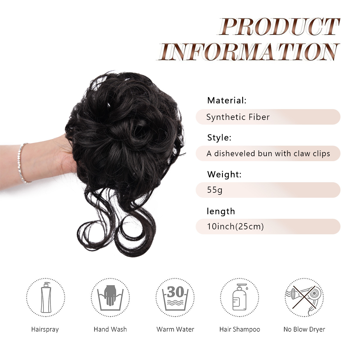 فوضوي كعكة شعر قطعة مخلب كليب  - مراجعة Claw Clip Messy Bun Hair Piece وسعره