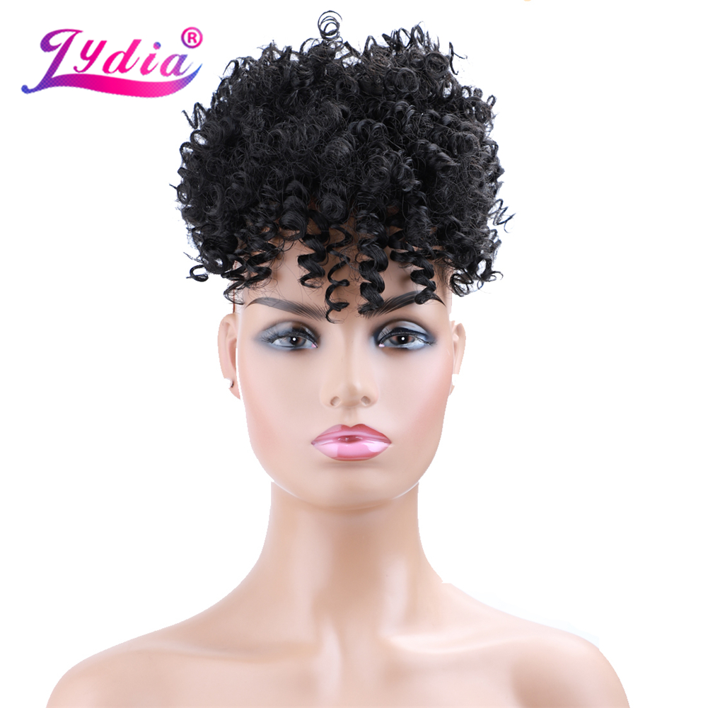ليديا الرباط الاصطناعية عالية  - مراجعة Drawstring Afro Curly Puff Ponytail وسعره