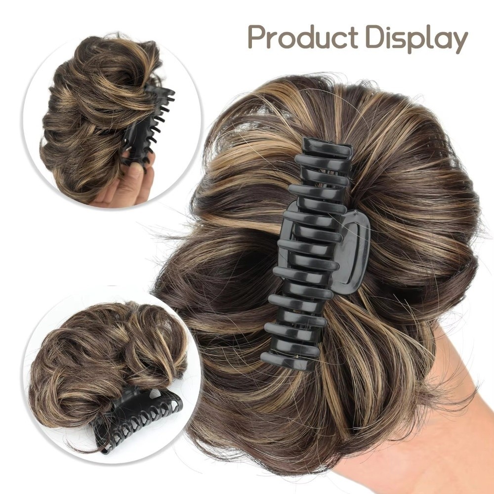 مشبك شعر صناعي مموج لتسريحة شع - مراجعة Claw Clip Messy Bun Hair Piece وسعره