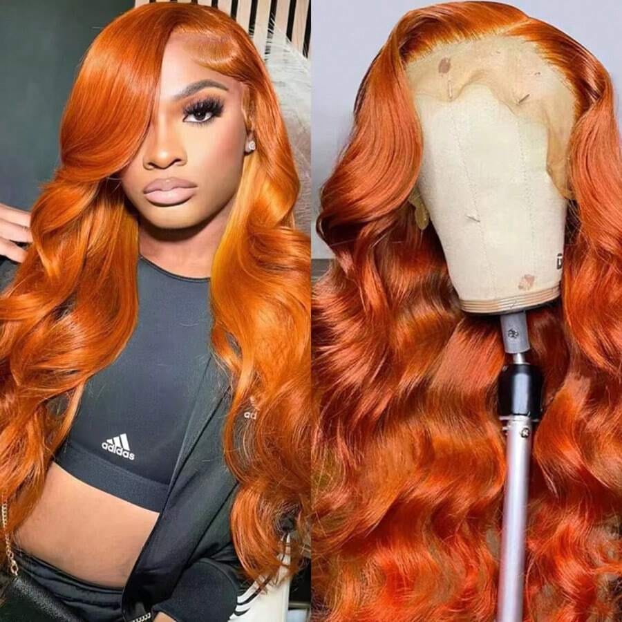 شعر مستعار بشري برتقالي بني بت - مراجعة Hd Lace Frontal Wig Human Hair Pre Plucked وسعره